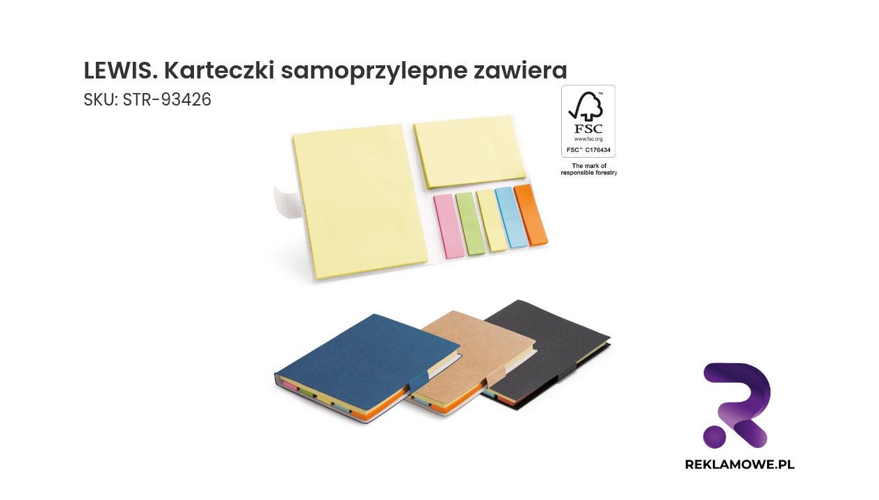 LEWIS. Karteczki samoprzylepne, zawiera 7 zestawów LEWIS karteczki samoprzylepne zestaw 7 sztuk