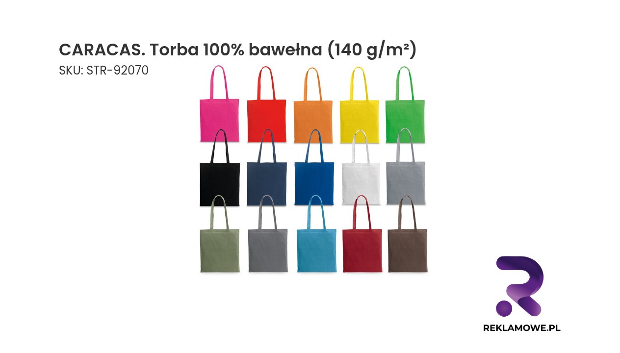 CARACAS torba 100% bawełna 140 g/m² – ekologiczna torba bawełniana