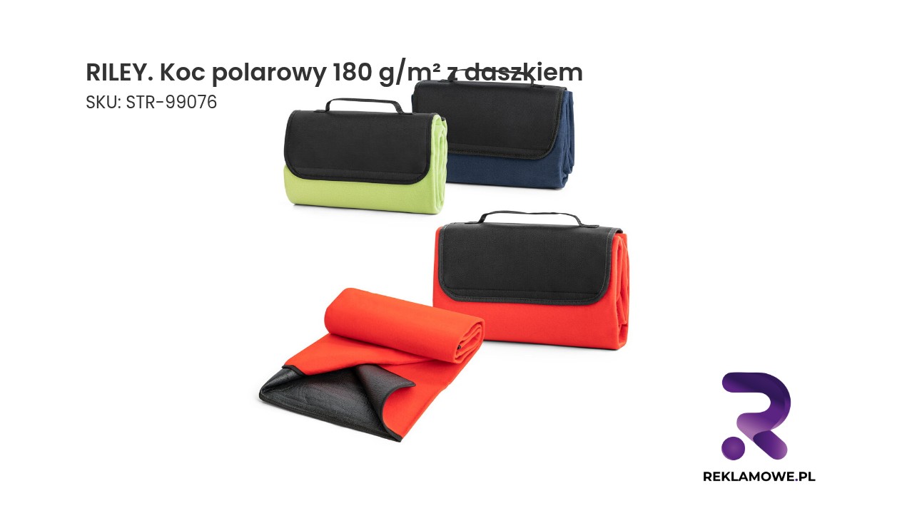 RILEY koc polarowy 180 g/m² z daszkiem – praktyczny i ciepły koc do użytku na zewnątrz