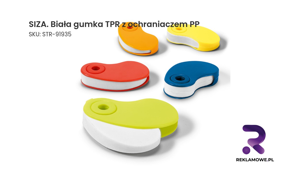 SIZA biała gumka TPR z ochraniaczem PP