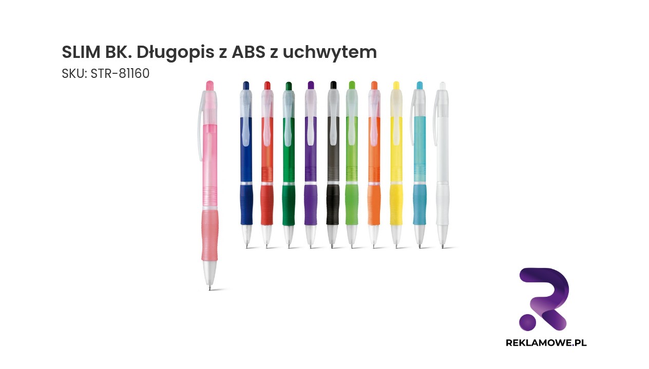 SLIM BK. Długopis z ABS z uchwytem antypoślizgowym SLIM BK długopis z ABS z uchwytem