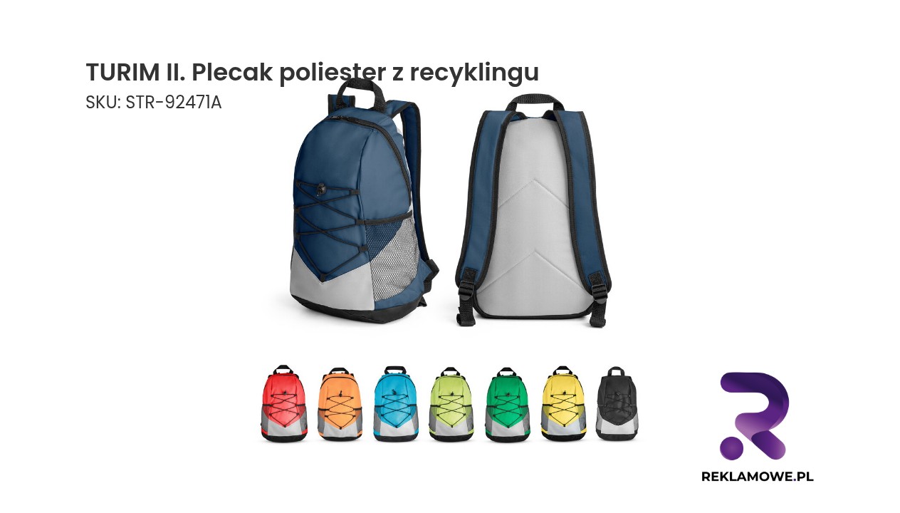 TURIM II. Plecak poliester z recyklingu 600D TURIM II. Plecak z poliestru z recyklingu – ekologiczny plecak na co dzień